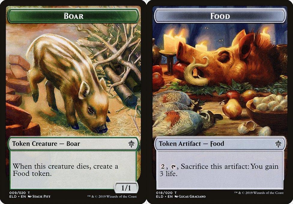 Boar (009) // Food (018) Double-Sided Token - Foil