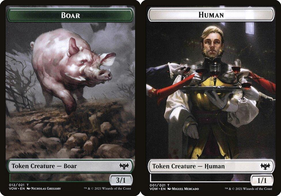 Boar (012) // Human (001) Double-Sided Token - Foil