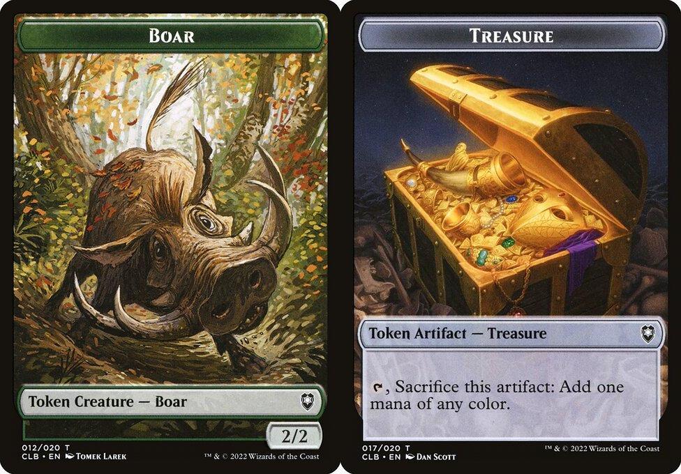 Boar (012) // Treasure (017) Double-Sided Token - Foil