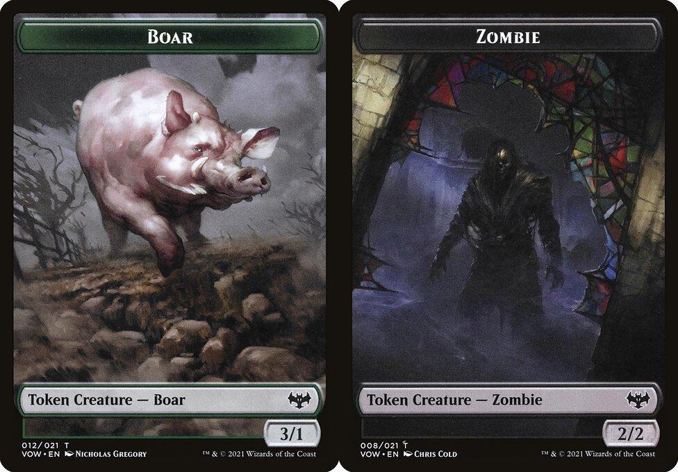 Boar (012) // Zombie (008) Double-Sided Token - Foil