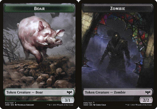 Boar (012) // Zombie (008) Double-Sided Token - Foil