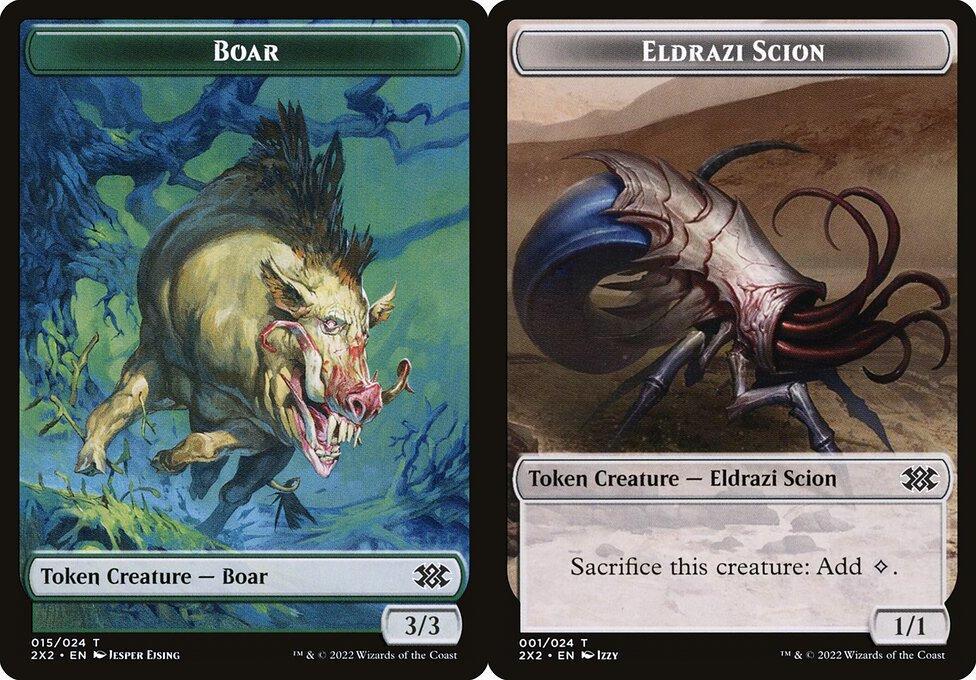 Boar (015) // Eldrazi Scion (001) Double-Sided Token - Foil