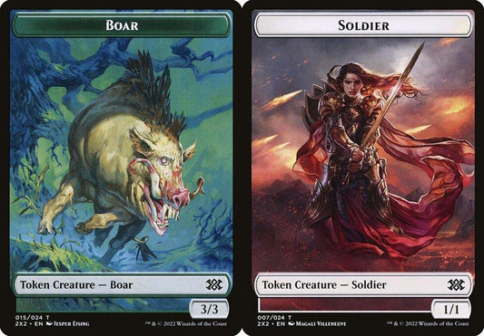 Boar (015) // Soldier (007) Double-Sided Token - Foil