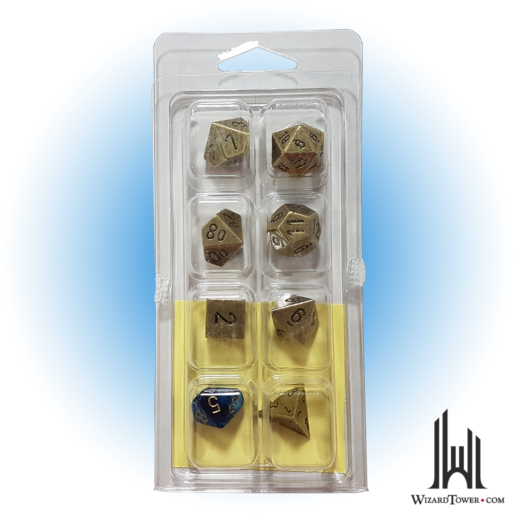 Dice Set - Metal Old Brass 7ct