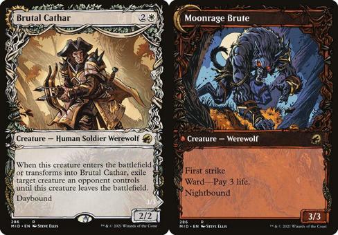 Brutal Cathar // Moonrage Brute (286) (Showcase) - Foil