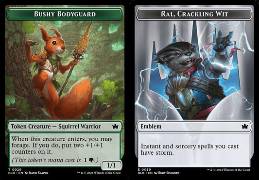Bushy Bodyguard (0020) // Ral, Crackling Wit Emblem (0030) Double-Sided Token - Foil