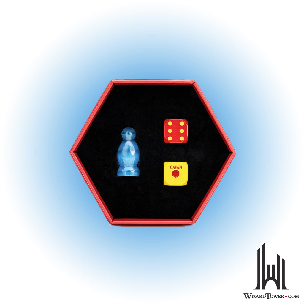 Dice Set - Catan Premium Robber & Metal Dice Aquamarine