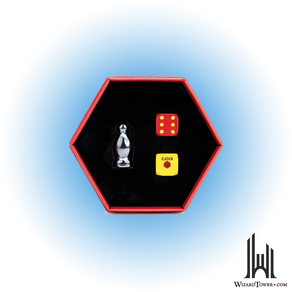 Dice Set - Catan Premium Robber & Metal Dice Hematite
