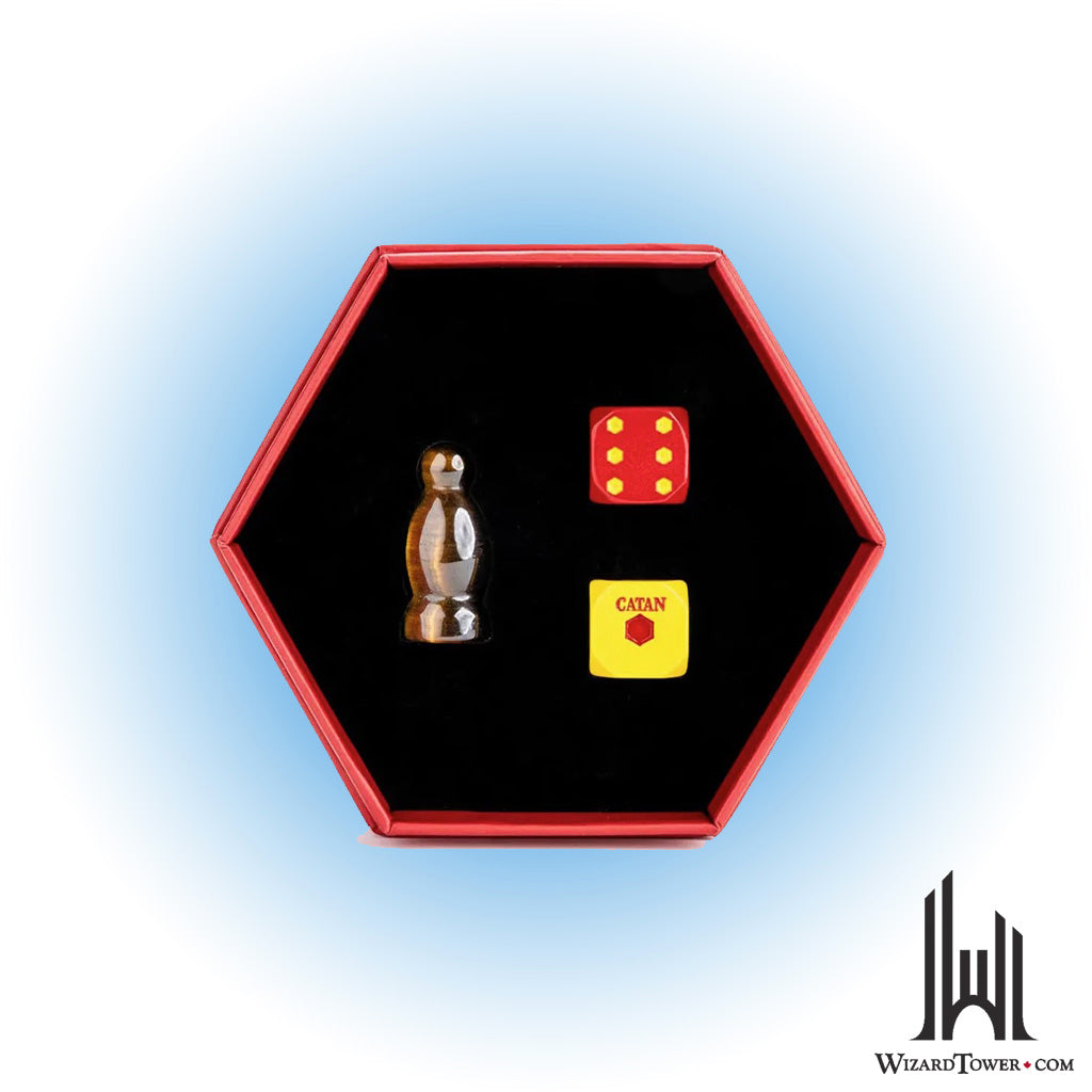 Dice Set - Catan Premium Robber & Metal Dice Tiger's Eye