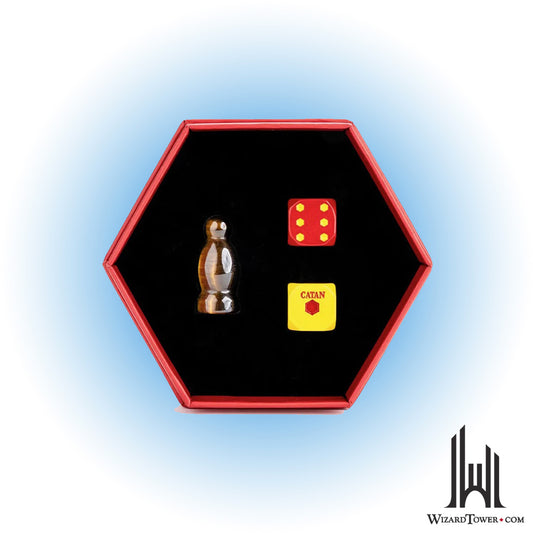 Dice Set - Catan Premium Robber & Metal Dice Tiger's Eye