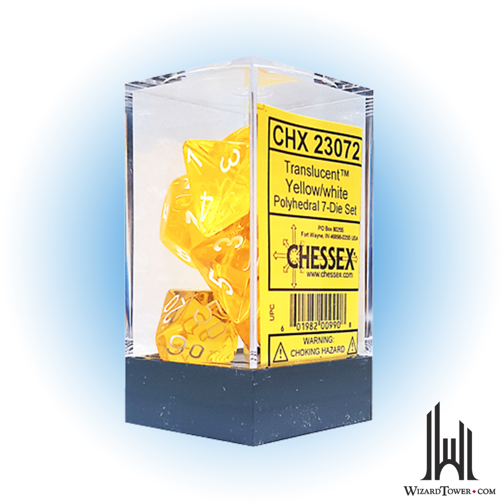 Dice Set - Translucent Yellow / White 7ct