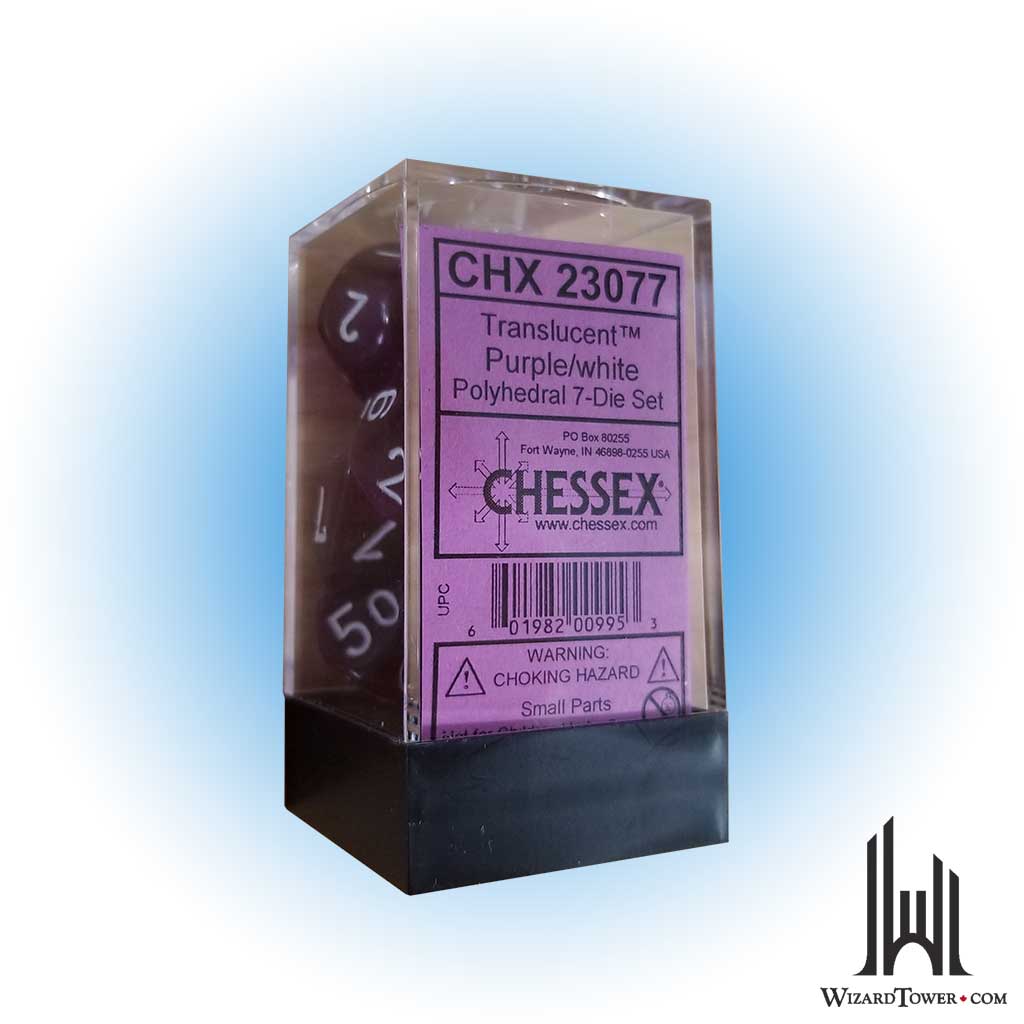 Dice Set - Translucent Purple / White 7ct