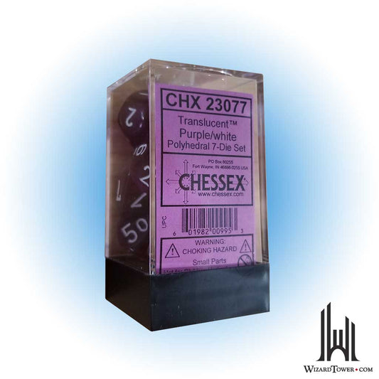 Dice Set - Translucent Purple / White 7ct