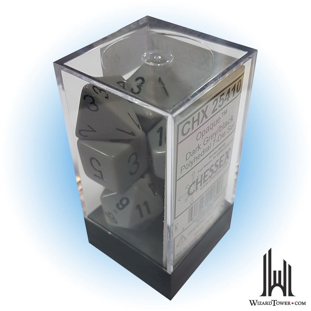Dice Set - Opaque Dark Grey / Black 7ct