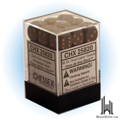 Dice Set - Opaque Dark Grey / Copper 12mm d6 36ct