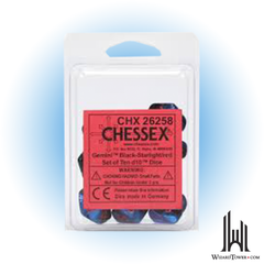 Dice Set - Gemini Black-Starlight / Red d10 10ct