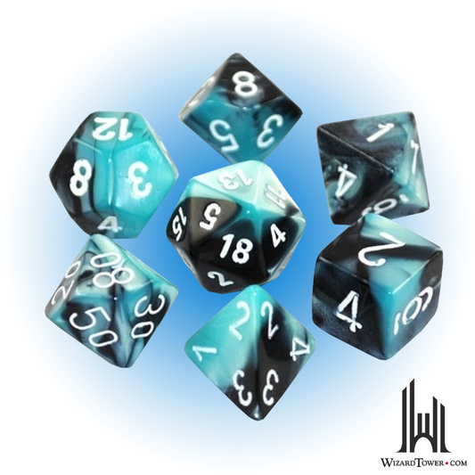 Dice Set - Gemini Black-Shell / White 7ct