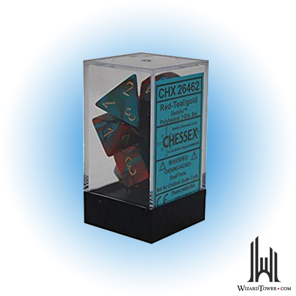 Dice Set - Gemini Red-Teal / Gold 7ct