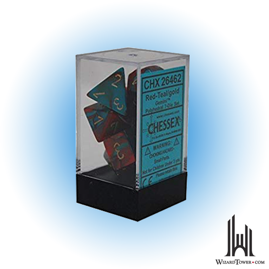 Dice Set - Gemini Red-Teal / Gold 7ct