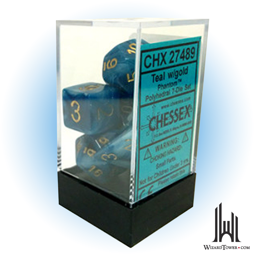 Dice Set - Phantom Teal / Gold 7ct