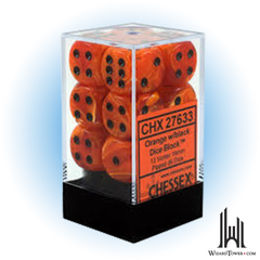Dice Set - Vortex Orange / Black 16mm d6 12ct