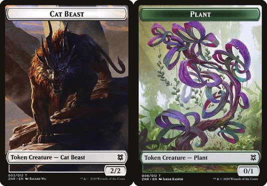 Cat Beast (003) // Plant (008) Double-Sided Token - Foil