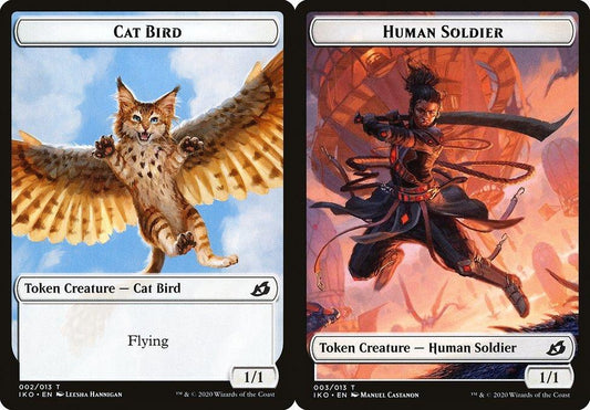 Cat Bird (002) // Human Soldier (003) Double-Sided Token - Foil