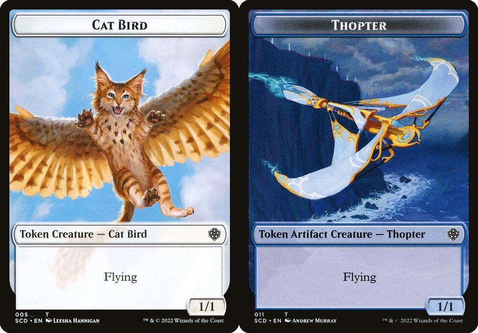 Cat Bird (005) // Thopter (011) Double-Sided Token