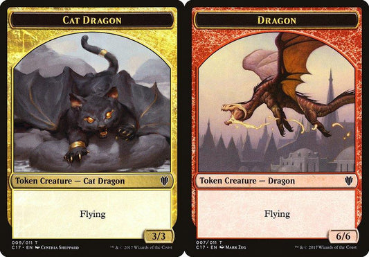 Cat Dragon (009) // Dragon (007) Double-Sided Token