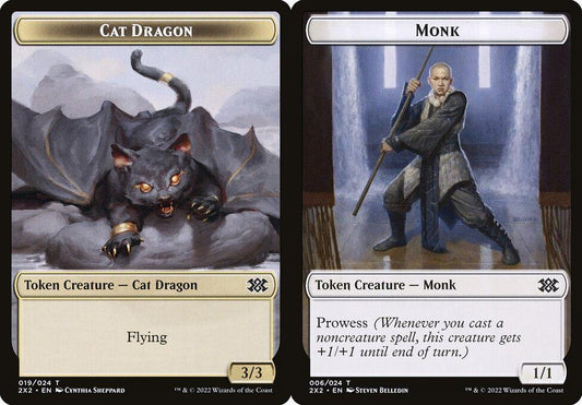 Cat Dragon (019) // Monk (006) Double-Sided Token