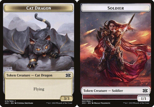 Cat Dragon (019) // Soldier (007) Double-Sided Token