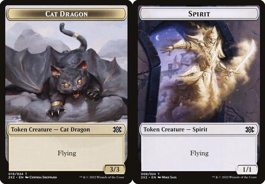 Cat Dragon (019) // Spirit (008) Double-Sided Token - Foil