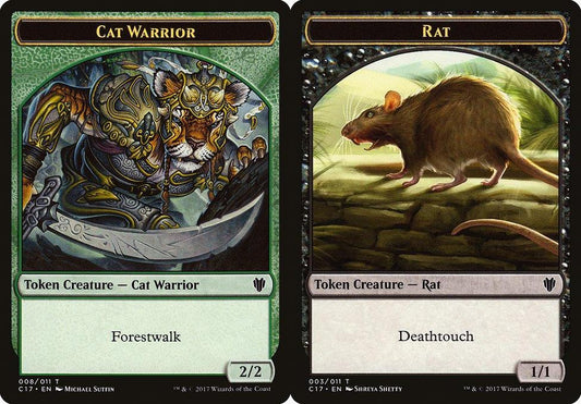 Cat Warrior (008) // Rat (003) Double-Sided Token