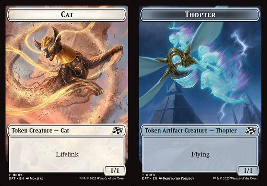 Cat (0002) // Thopter (0010) Double-Sided Token - Foil
