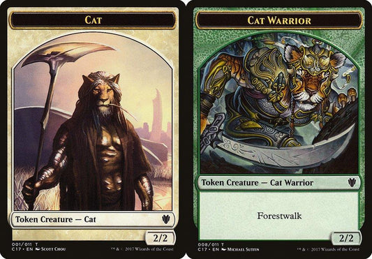 Cat (001) // Cat Warrior (008) Double-Sided Token