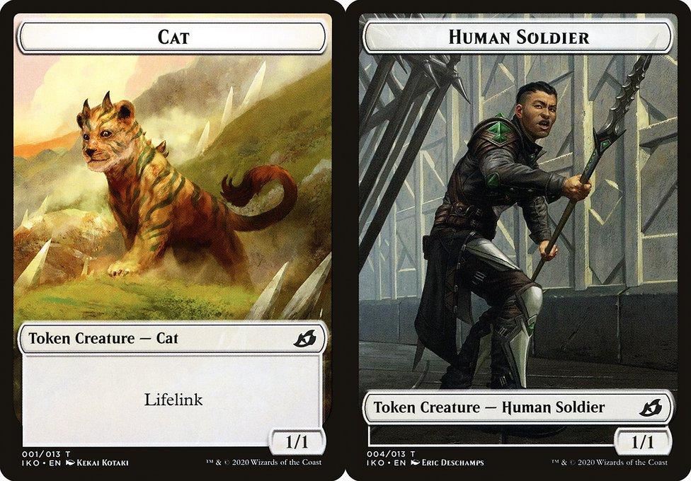Cat (001) // Human Soldier (004) Double-Sided Token - Foil