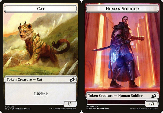 Cat (001) // Human Soldier (005) Double-Sided Token - Foil