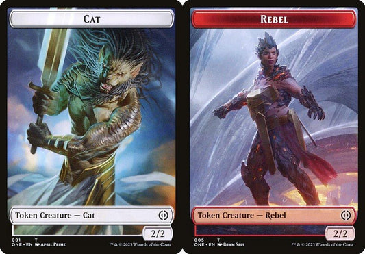 Cat (001) // Rebel (005) Double-Sided Token - Foil