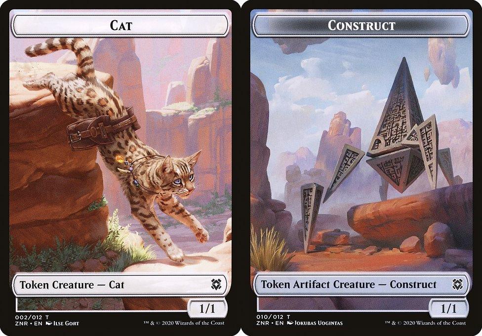 Cat (002) // Construct (010) Double-Sided Token - Foil