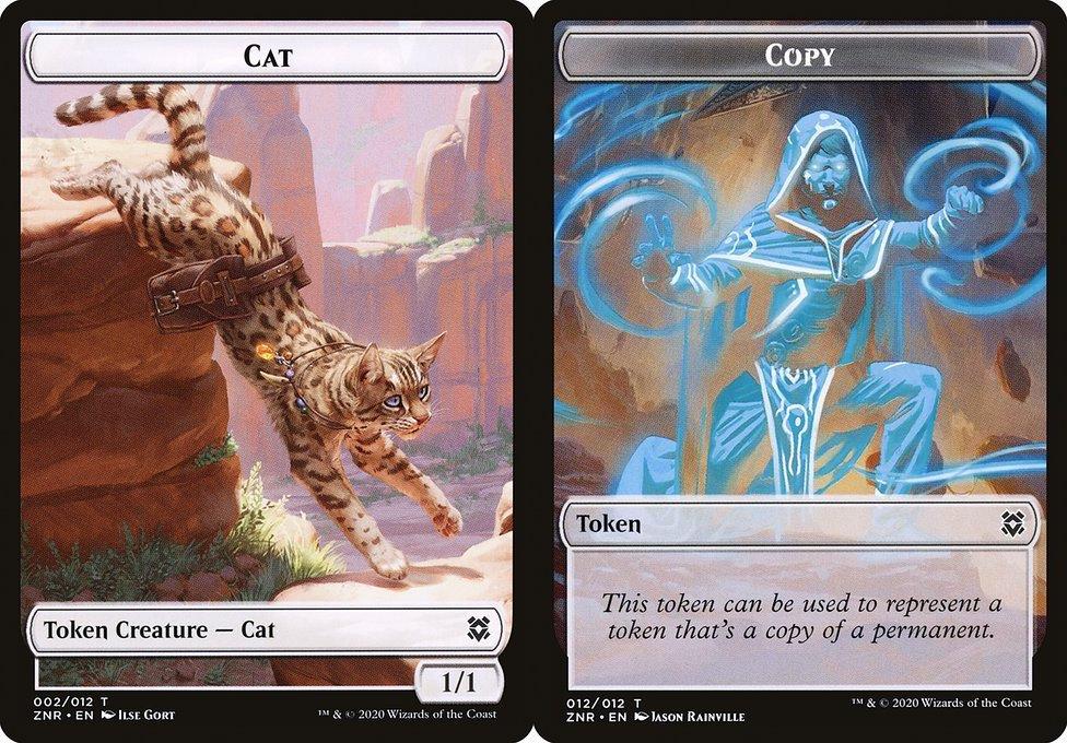 Cat (002) // Copy (012) Double-Sided Token - Foil