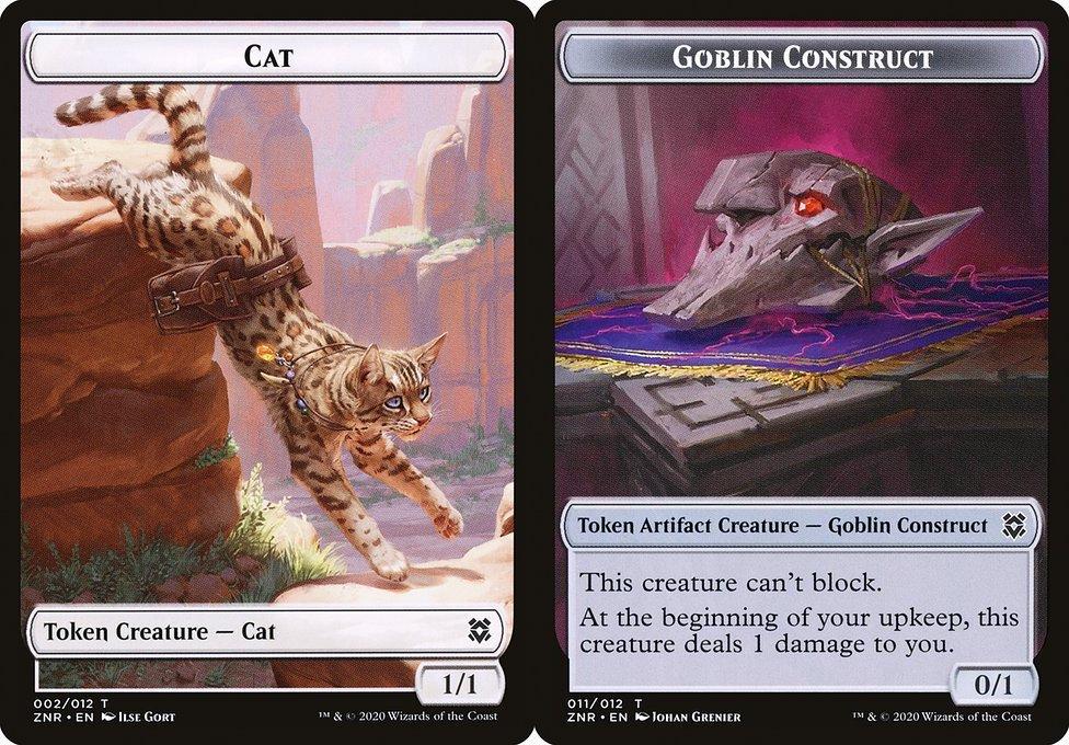 Cat (002) // Goblin Construct (011) Double-Sided Token - Foil