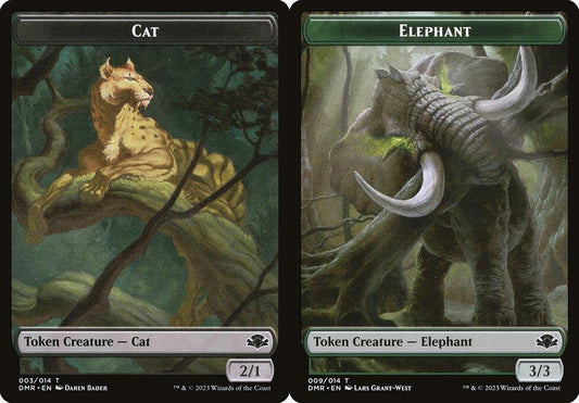 Cat (003) // Elephant (009) Double-Sided Token - Foil