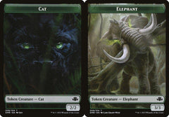 Cat (008) // Elephant (009) Double-Sided Token - Foil