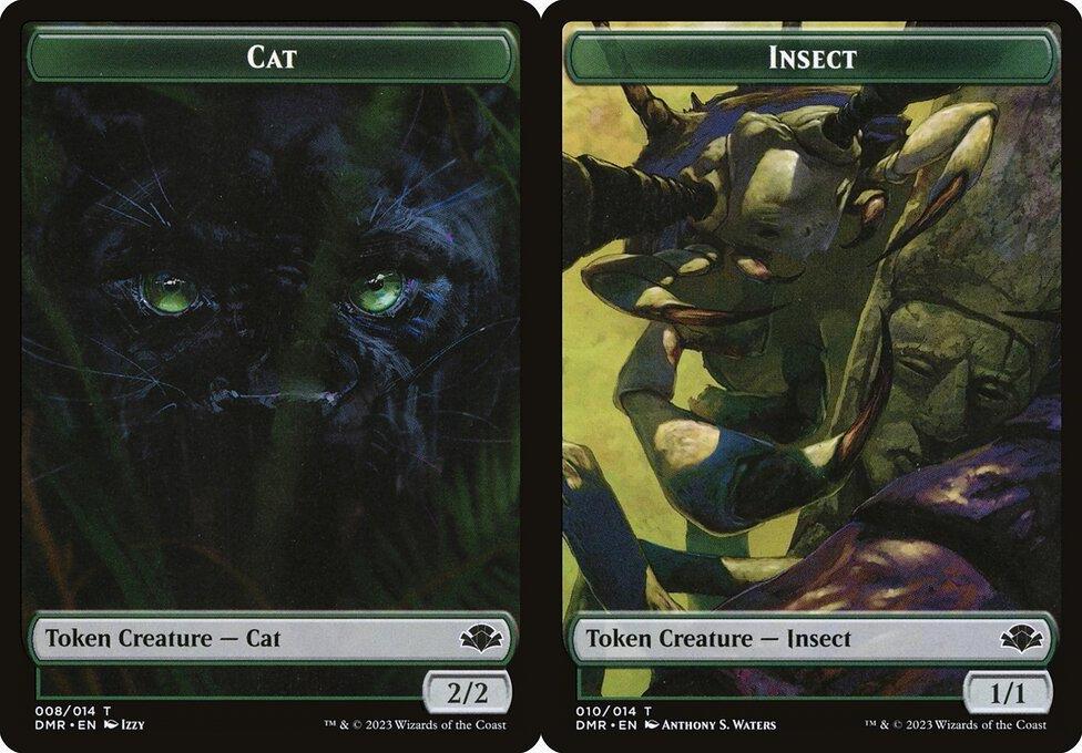 Cat (008) // Insect (010) Double-Sided Token - Foil