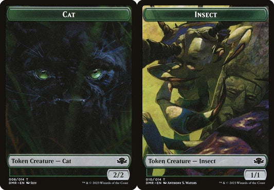Cat (008) // Insect (010) Double-Sided Token - Foil