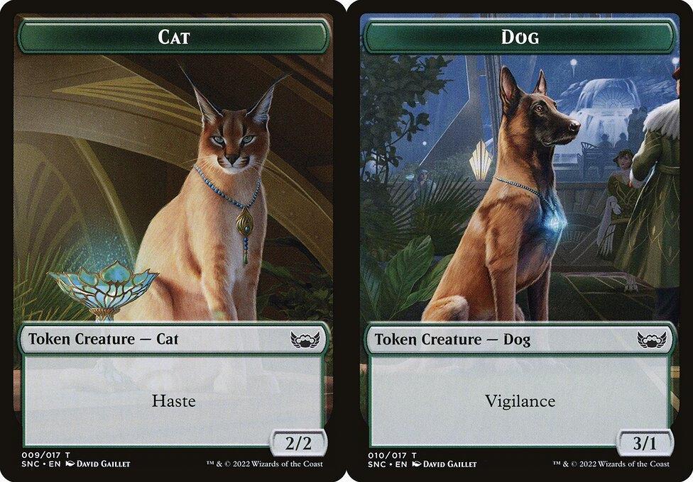 Cat (009) // Dog (010) Double-Sided Token - Foil