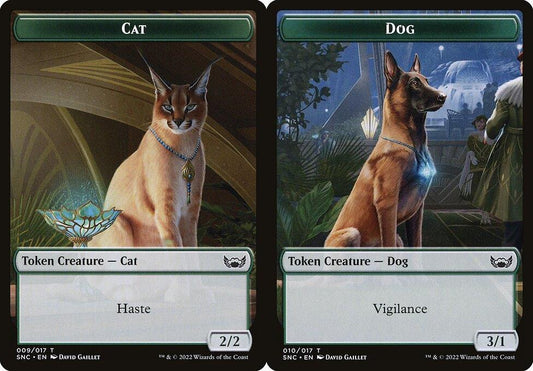 Cat (009) // Dog (010) Double-Sided Token - Foil