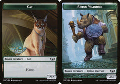 Cat (009) // Rhino Warrior (011) Double-Sided Token - Foil