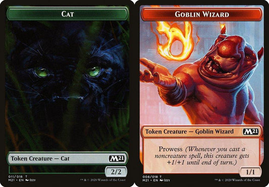 Cat (011) // Goblin Wizard (008) Double-Sided Token - Foil
