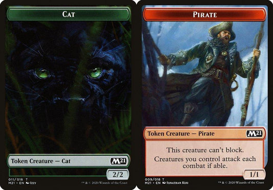 Cat (011) // Pirate (009) Double-Sided Token - Foil